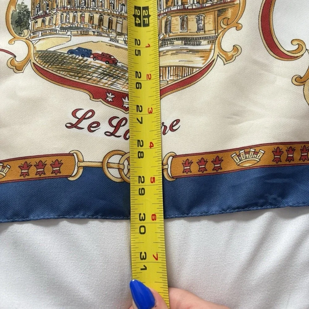 Vintage LAHMY Paris Souvenir Scarf Made In Italy Eiffel‎ Tower Landmarks 30x31